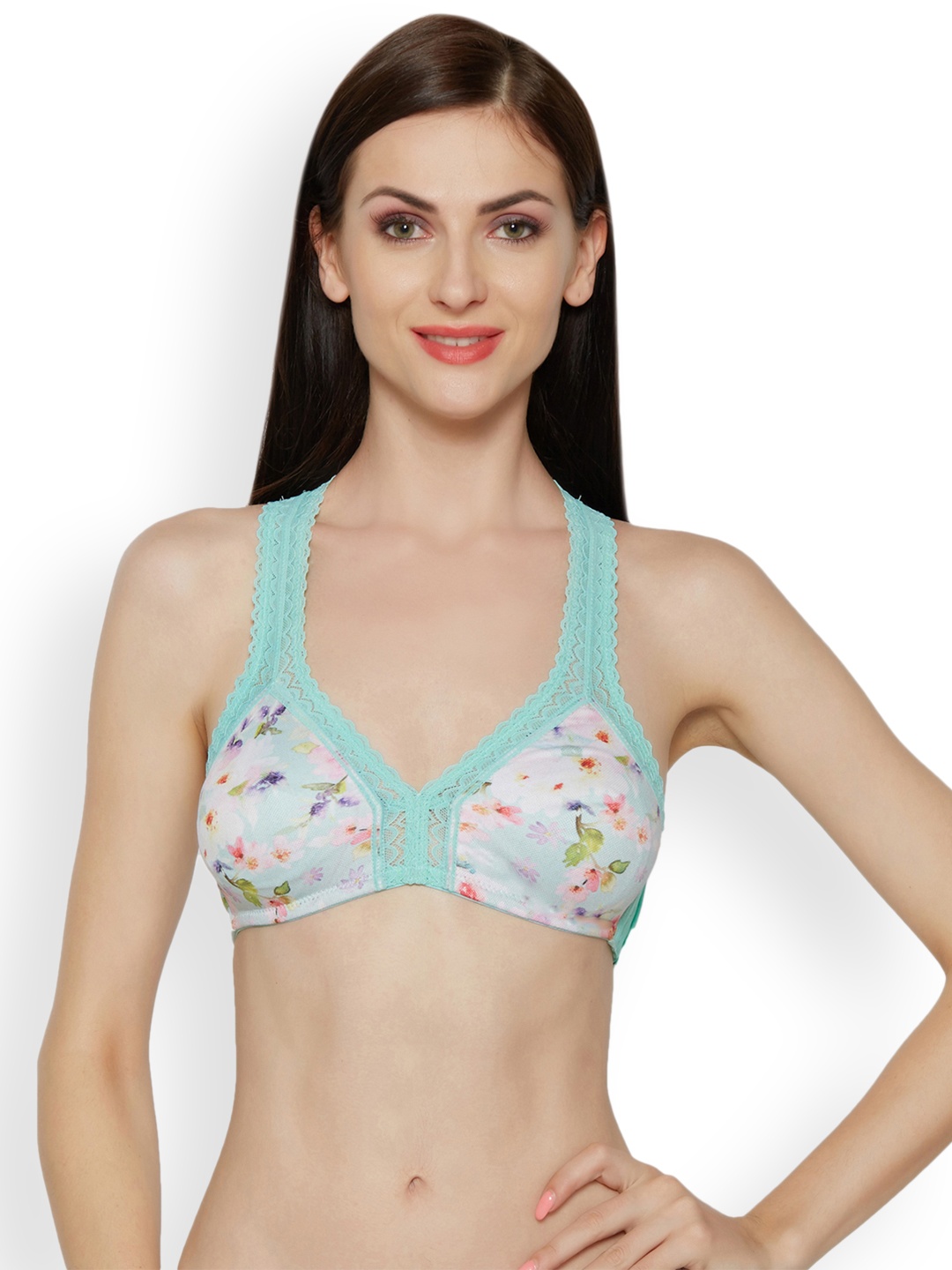 

Inner Sense Blue Printed Non-Wired Lightly Padded Sustainable Bralette ISB094A