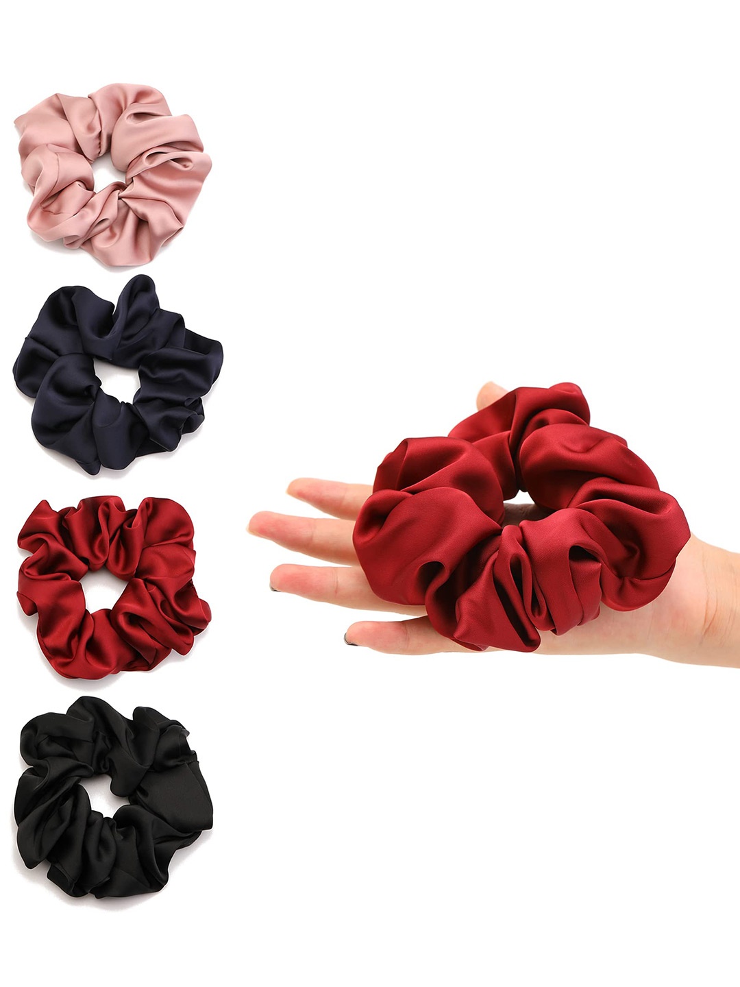 

Krelin Set of 4 Ponytail Holders, Red