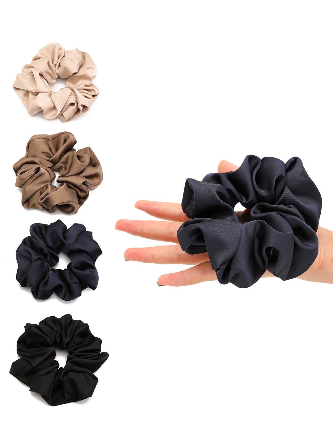 

Krelin Women Black & Brown Set of 4 Ponytail Holders