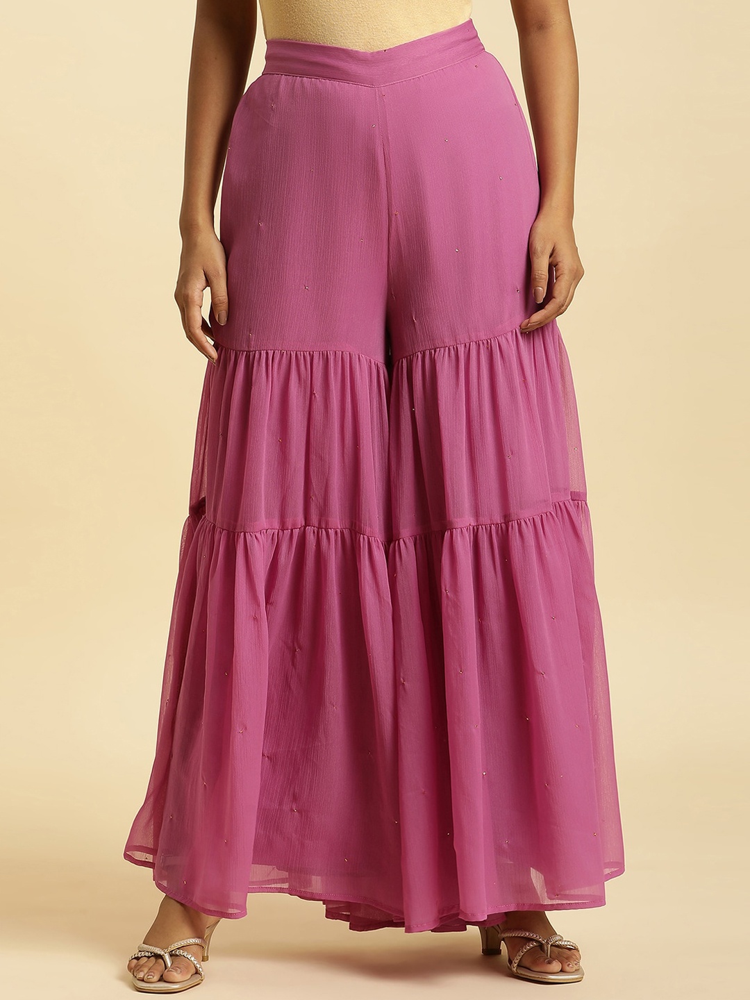 

W Women Wide Leg Sharara, Purple
