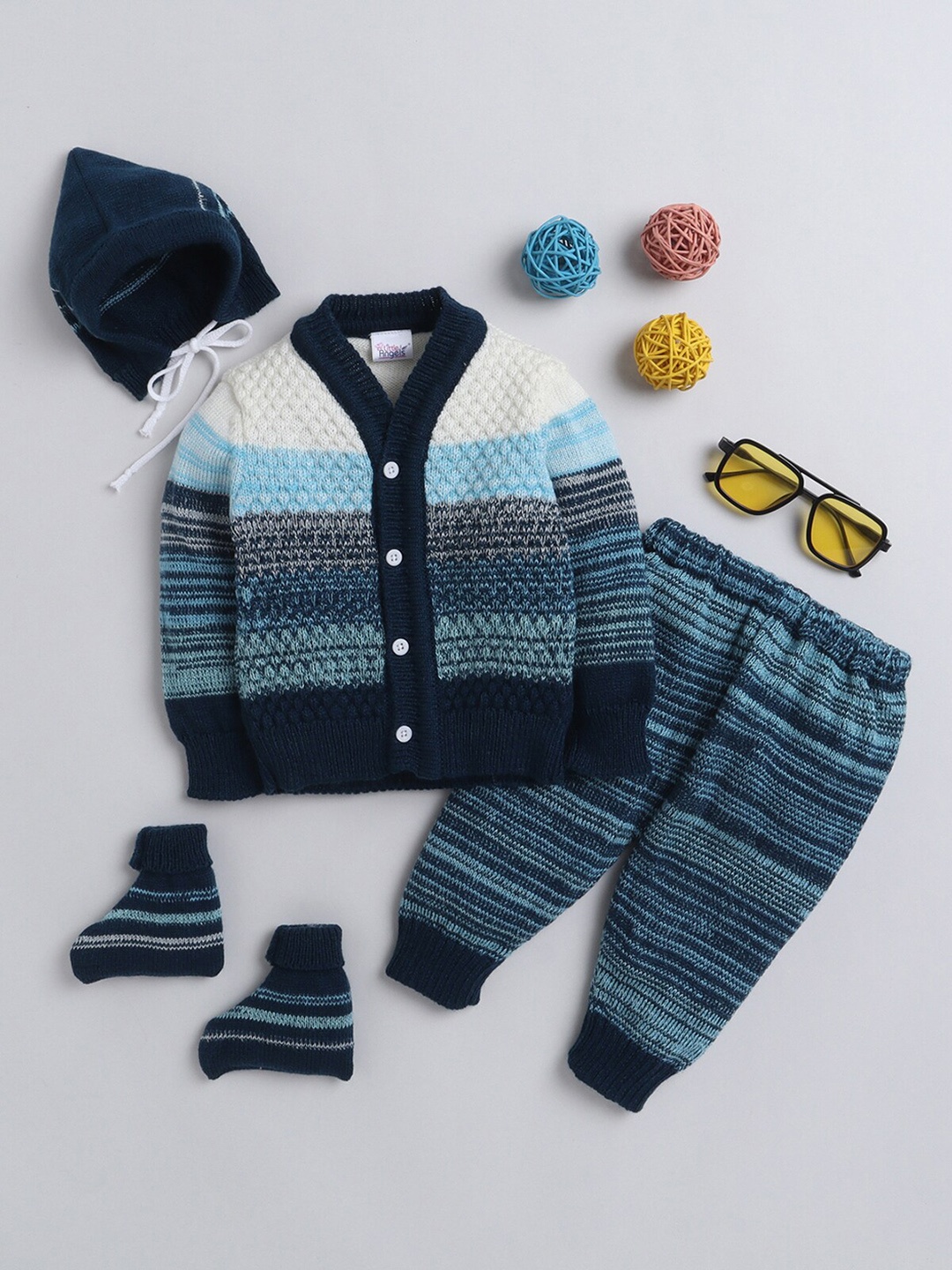 

Little Angels Unisex Kids Colourblocked Cardigan, Navy blue