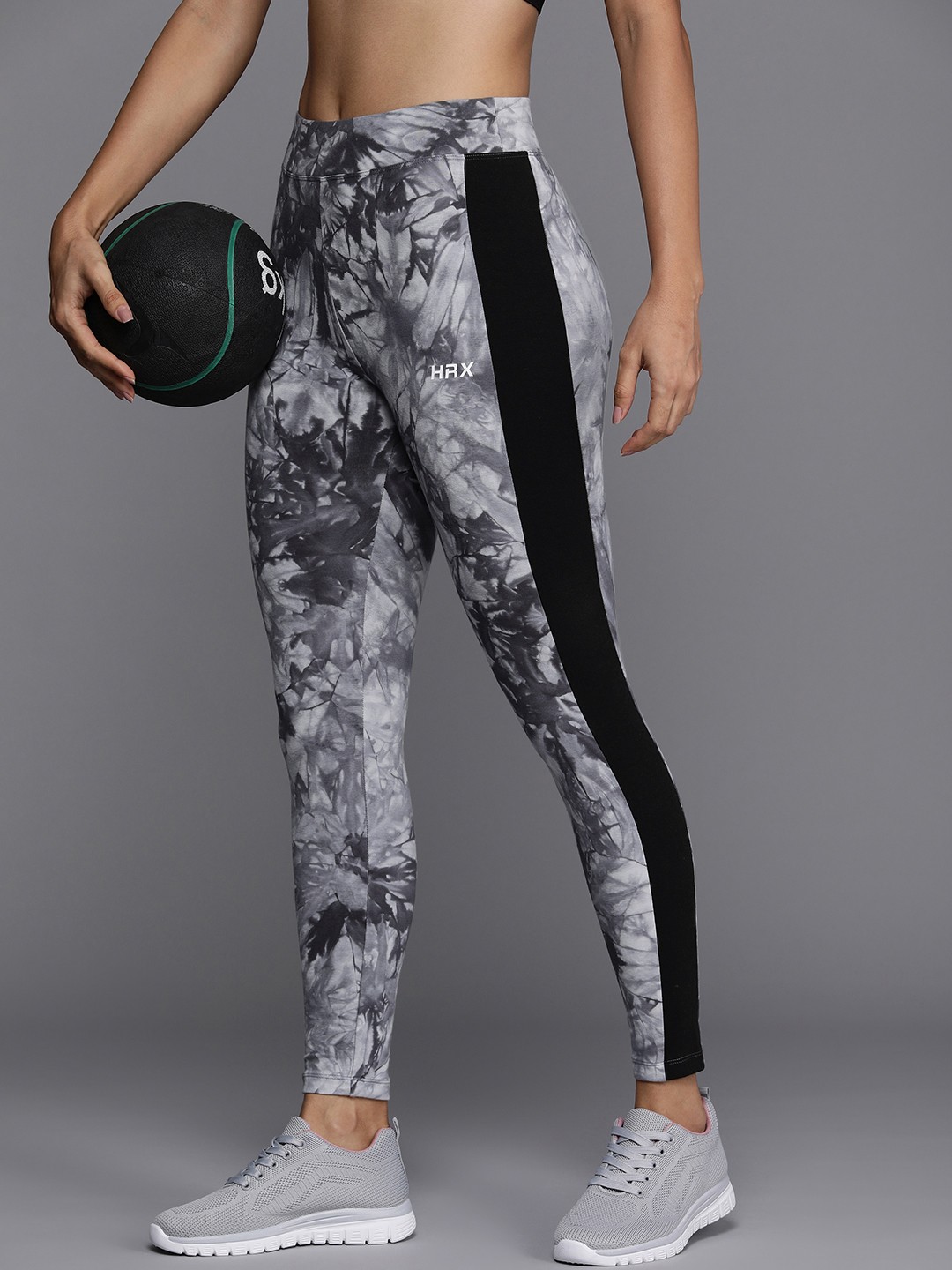 

HRX By Hrithik Roshan Women AOP Rapid-Dry Training Tights, Grey