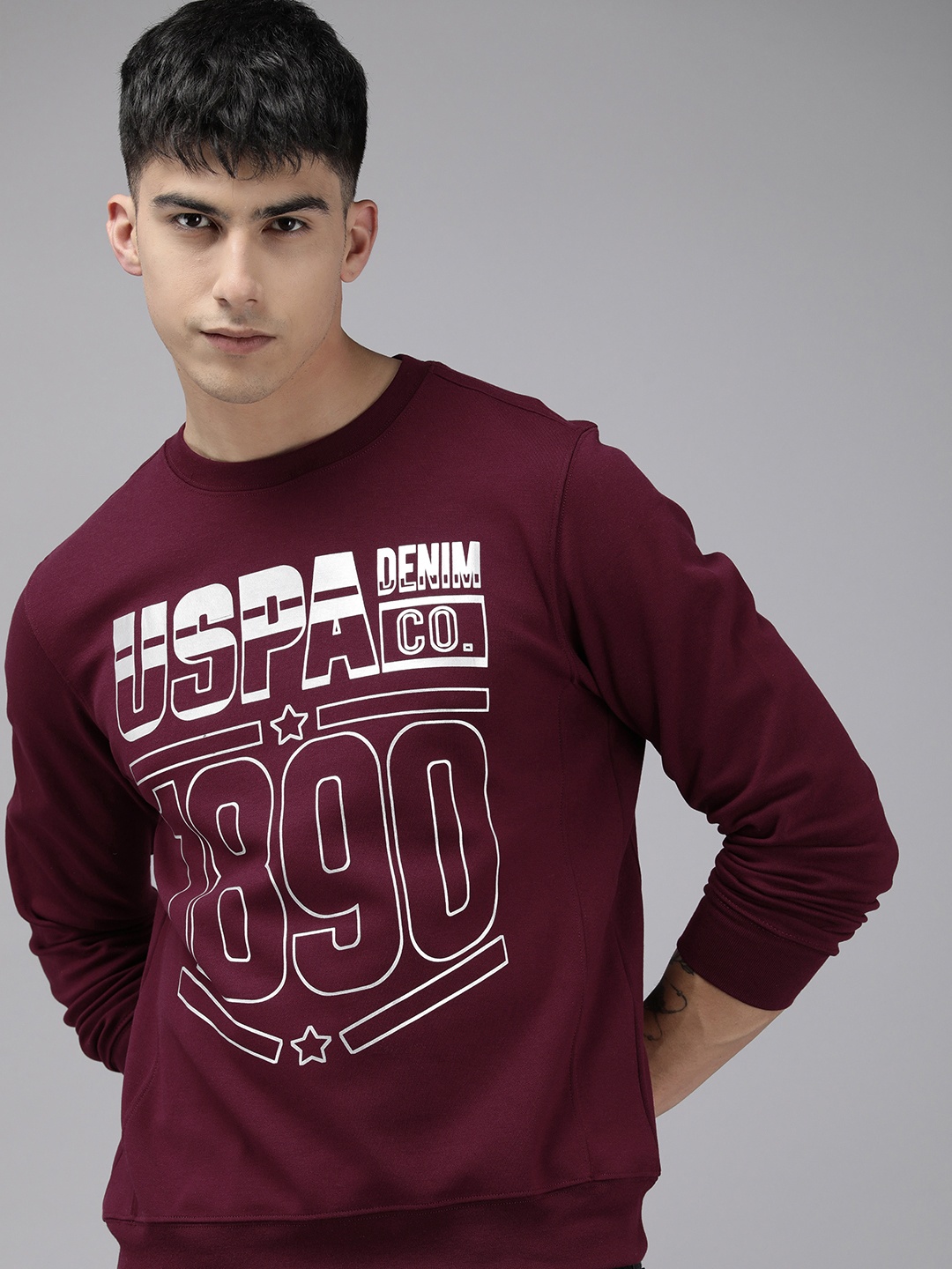 

U.S. Polo Assn. Denim Co. Brand Logo Printed Sweatshirt, Burgundy