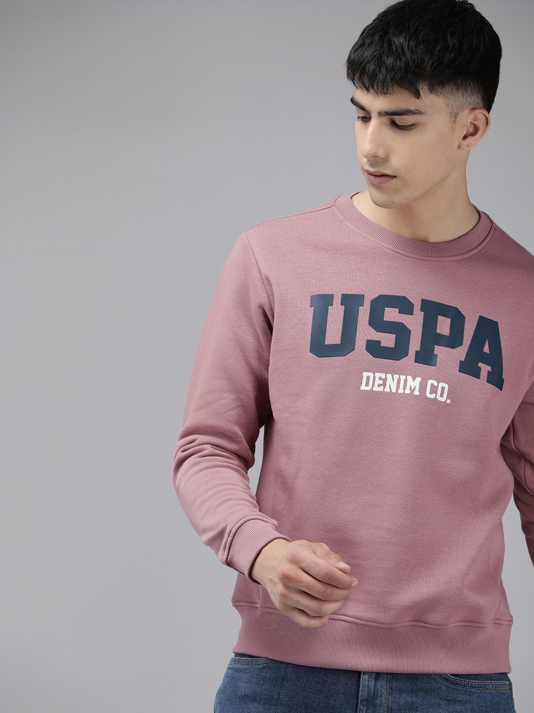 

U.S. Polo Assn. Denim Co. Round Neck Printed Sweatshirt, Pink