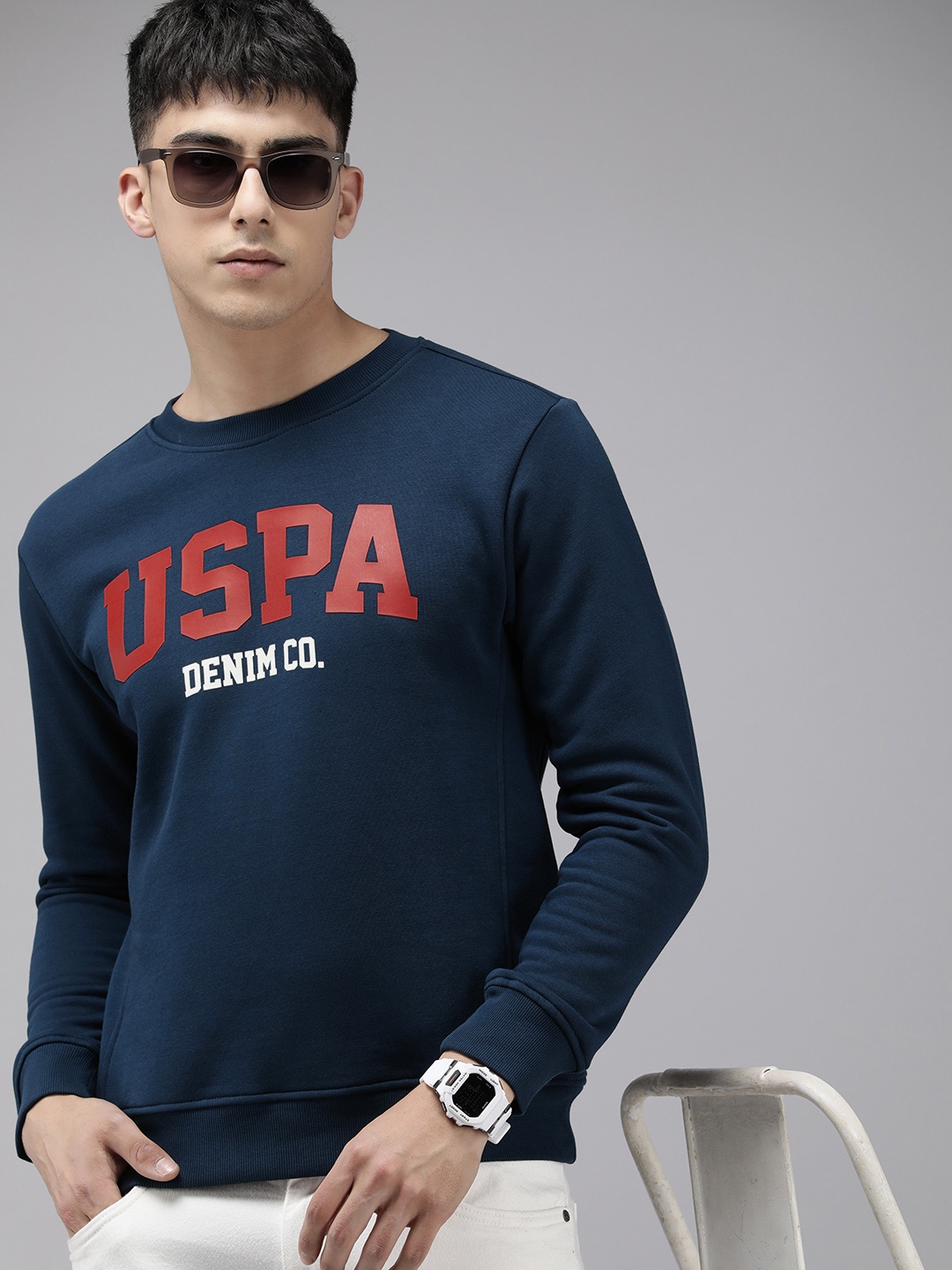 

U.S. Polo Assn. Denim Co. Brand Logo Printed Sweatshirt, Navy blue