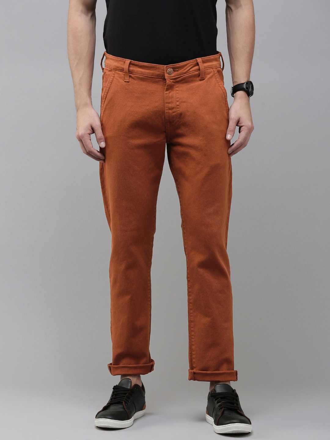 

U.S. Polo Assn. Denim Co. Men Slim Fit Stretchable Mid-Rise Jeans, Rust