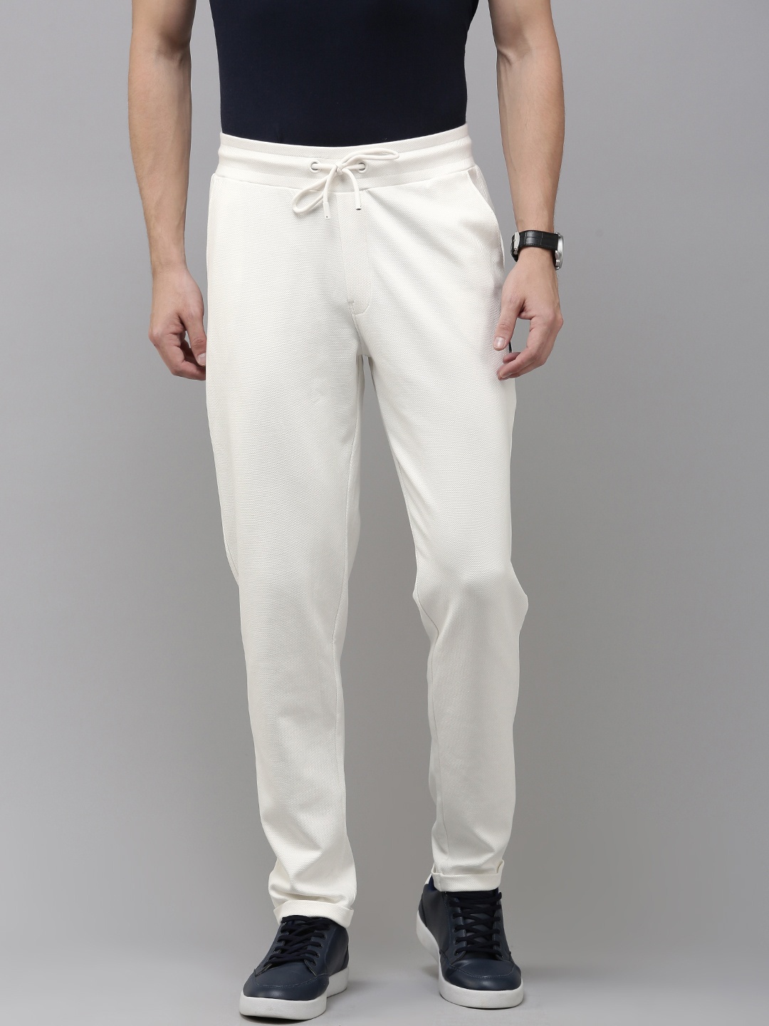 

U.S. Polo Assn. Denim Co. Solid Mid-Rise Joggers Track Pants, White