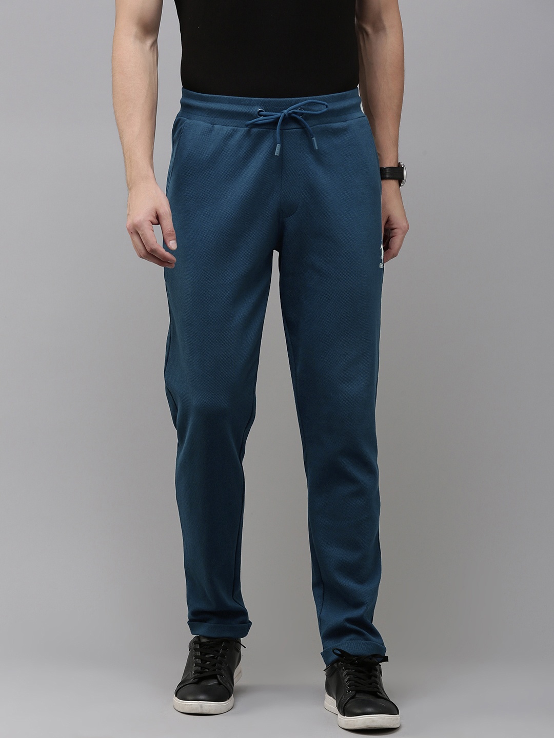 

U.S. Polo Assn. Denim Co. Solid Mid-Rise Joggers Track Pants, Blue