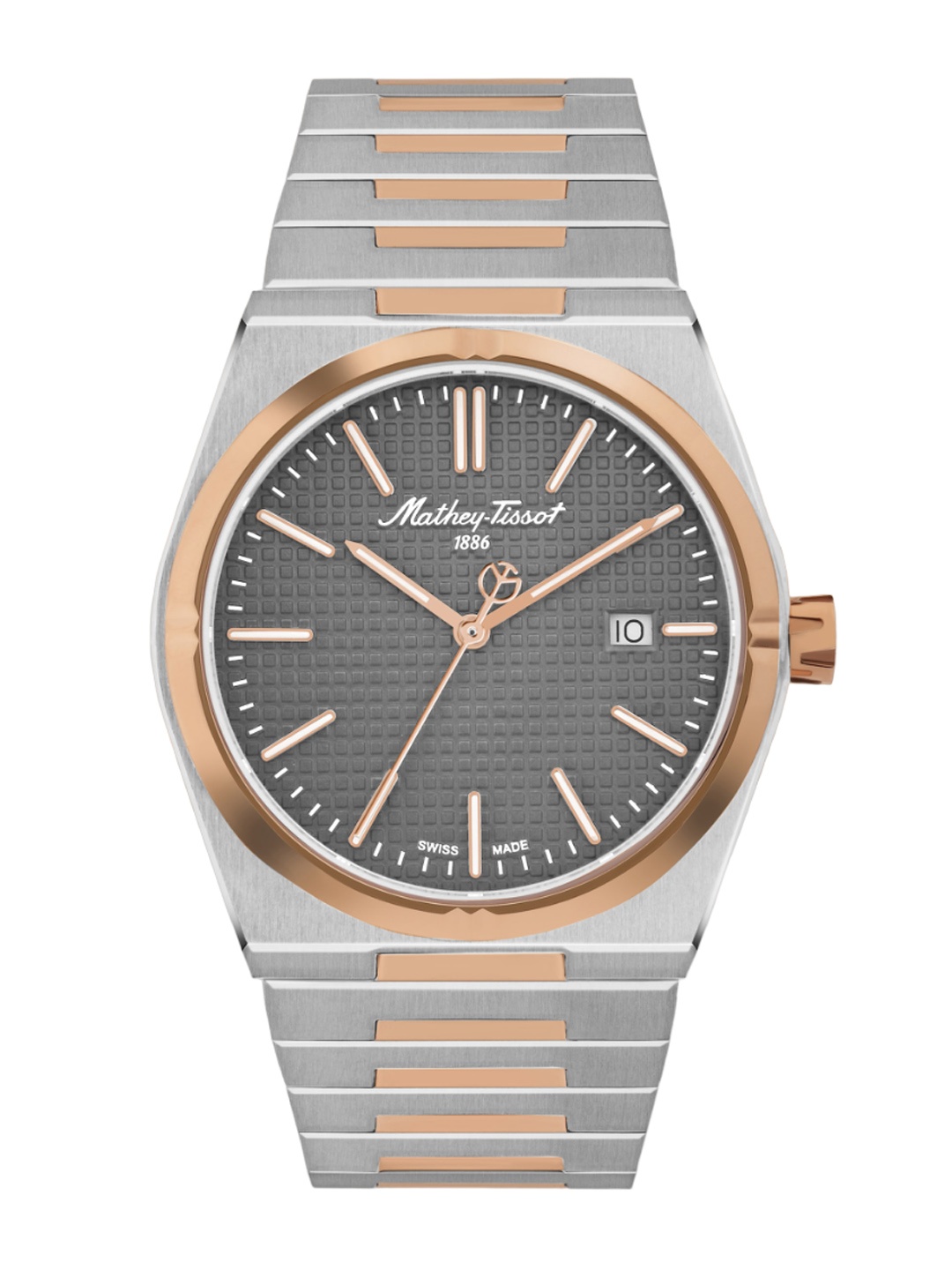 

Mathey-Tissot Swiss Made Men Dial & Stainless Steel Straps Analogue Watch H117RS, Silver