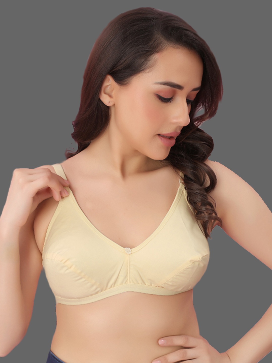 

N N ENTERPRISE Underwired Lightly Padded Dry Fit Cotton Everyday Bra With All Day Comfort, Cream