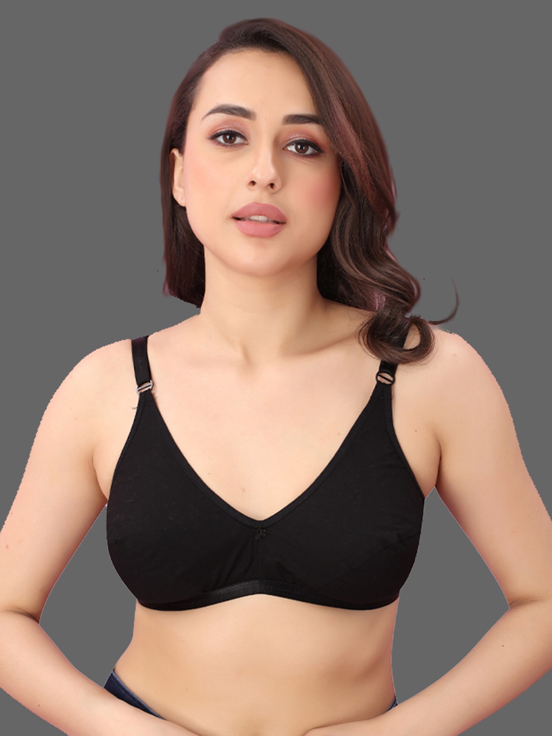 

N N ENTERPRISE Underwired Lightly Padded Dry Fit Cotton Everyday Bra With All Day Comfort, Black