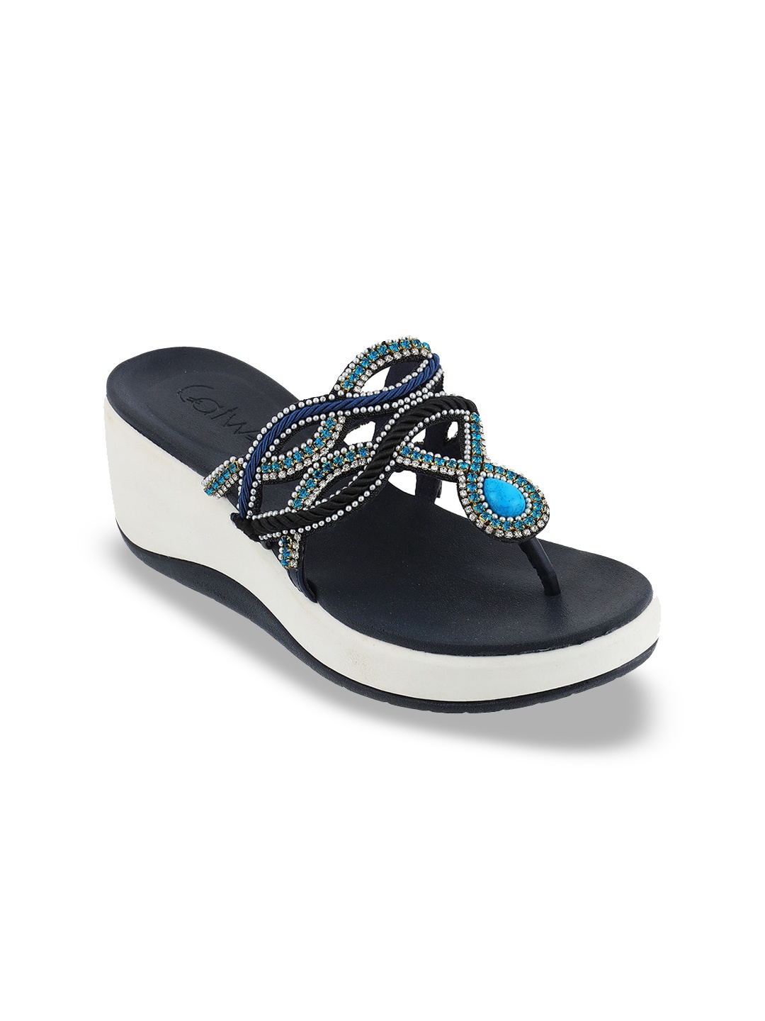 

Catwalk Ethnic Embellished Wedge Heels, Silver