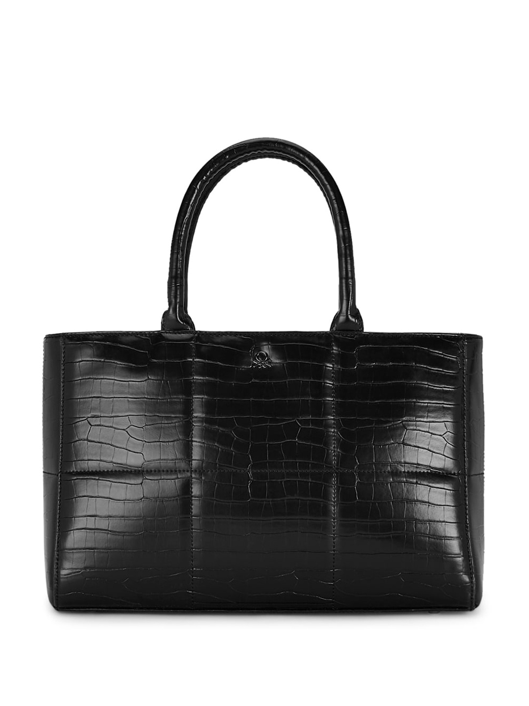 

United Colors of Benetton Structured PU Handheld Bag, Black