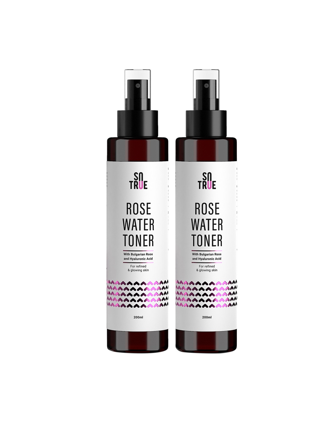 

SOTRUE Set Of 2 Rose Water Toner Spray For Refined & Glowing Skin - 200ml Each, White