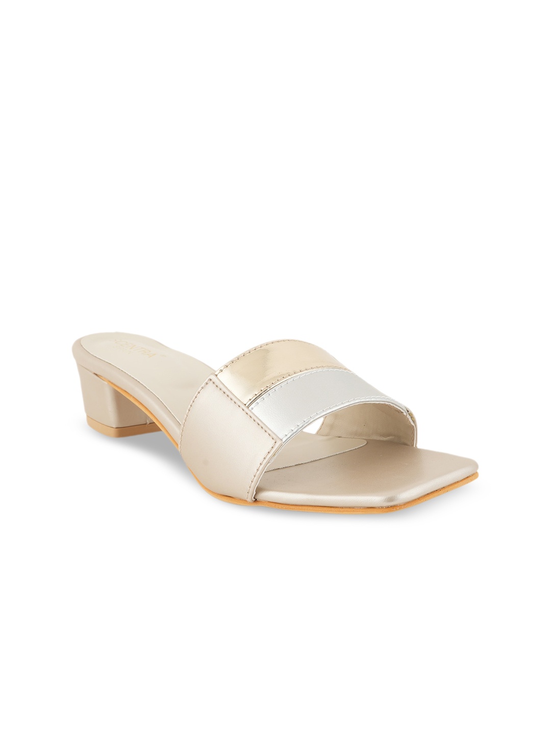 

SCENTRA Colourblocked Block Heels, Beige