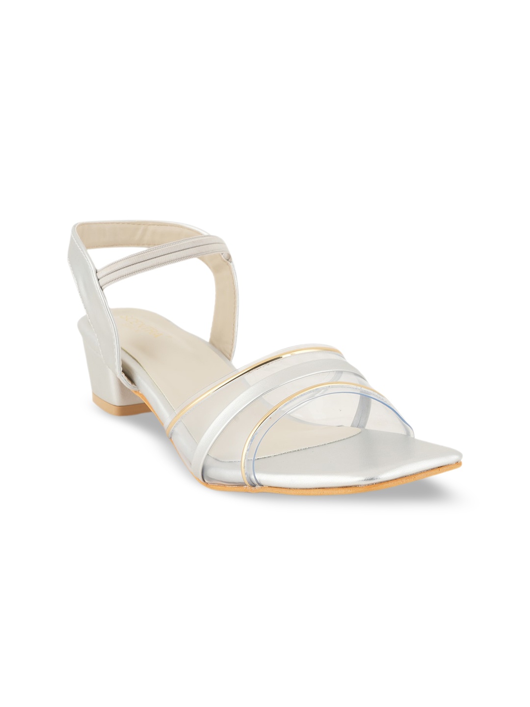 

SCENTRA Strappy Block Heels With Backstrap, White