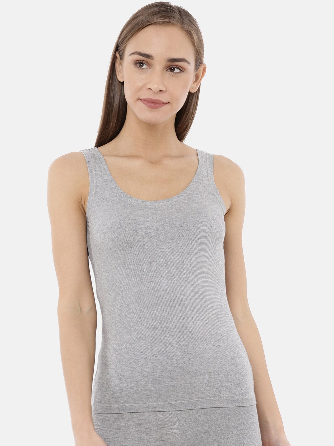 

Macrowoman W-Series Round Neck Thermal Camisole, Grey