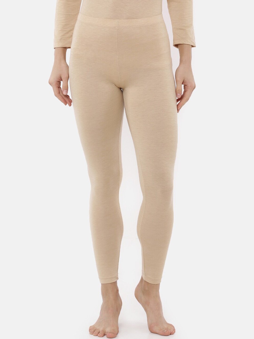 

Macrowoman W-Series Women Anti-Static Moisture Wicking Ankle-Length Thermal Leggings, Nude