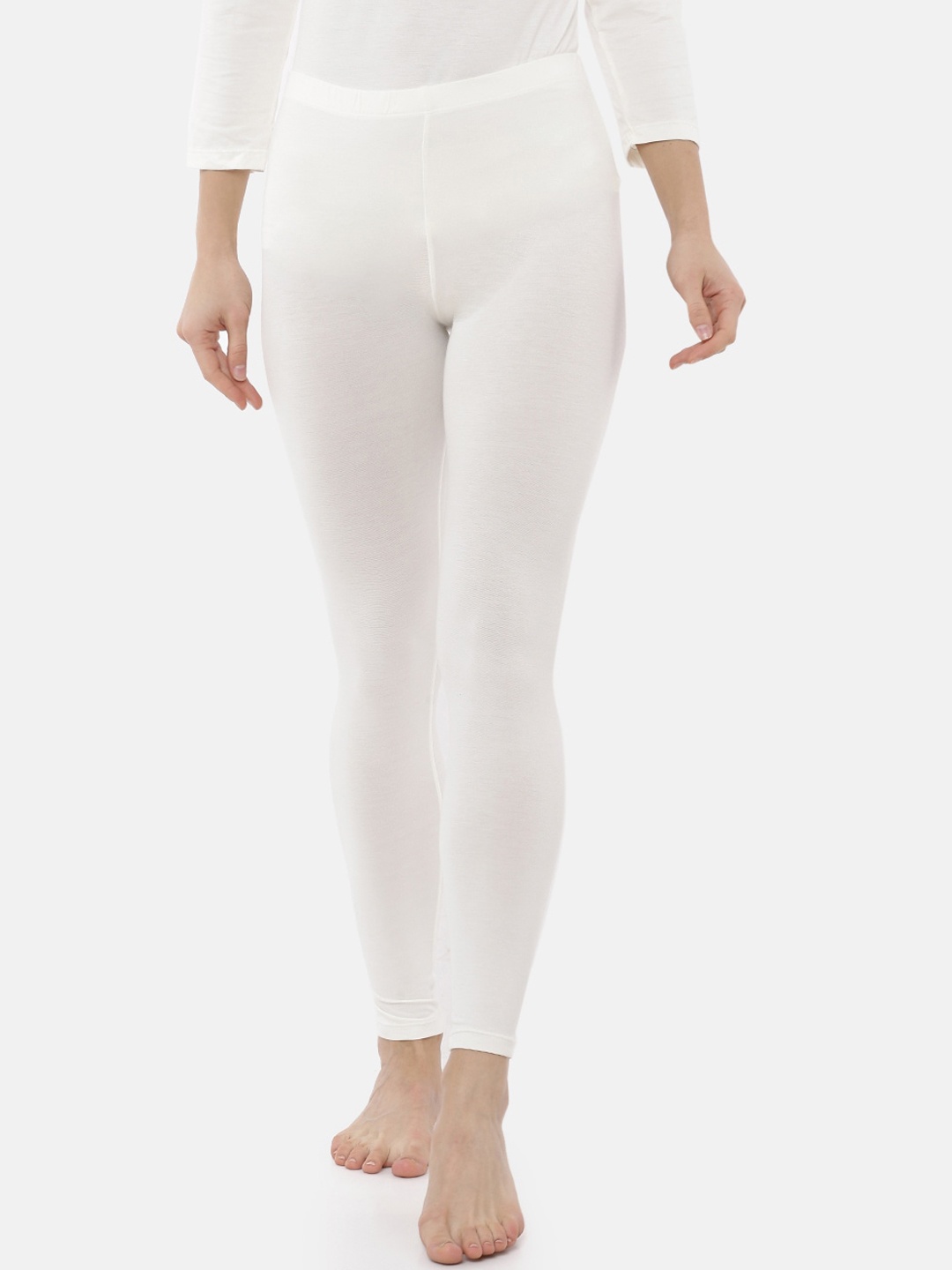 

Macrowoman W-Series Women Anti-Static Moisture Wicking Ankle-length Thermal Leggings, Off white