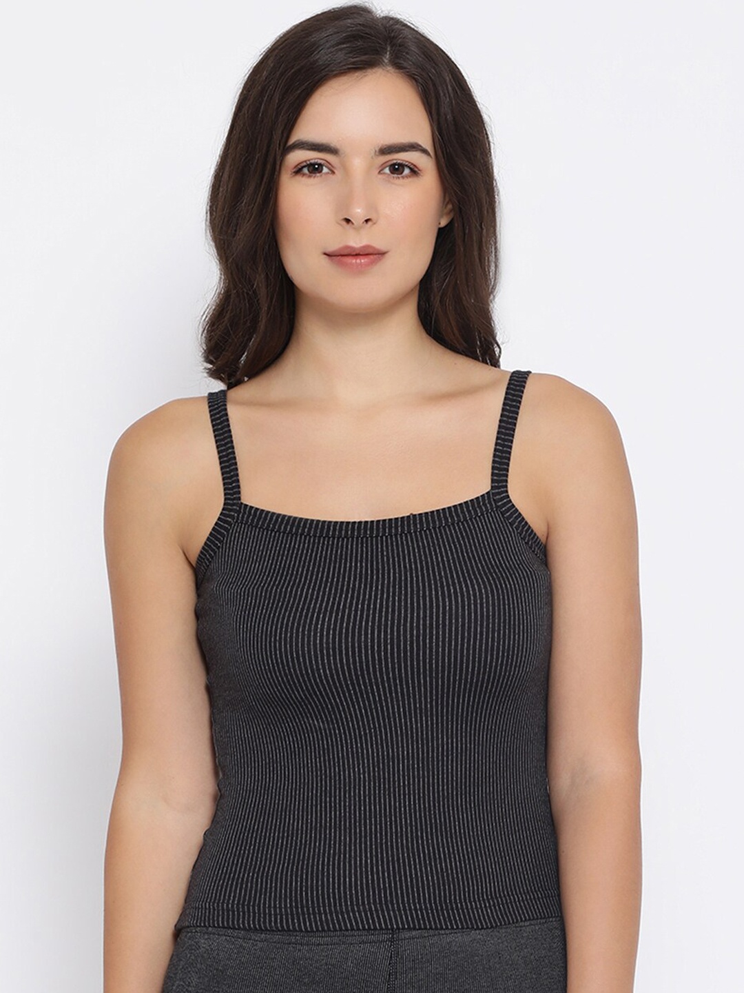 

Macrowoman W-Series Shoulder Strap Knitted Thermal Camisole, Black