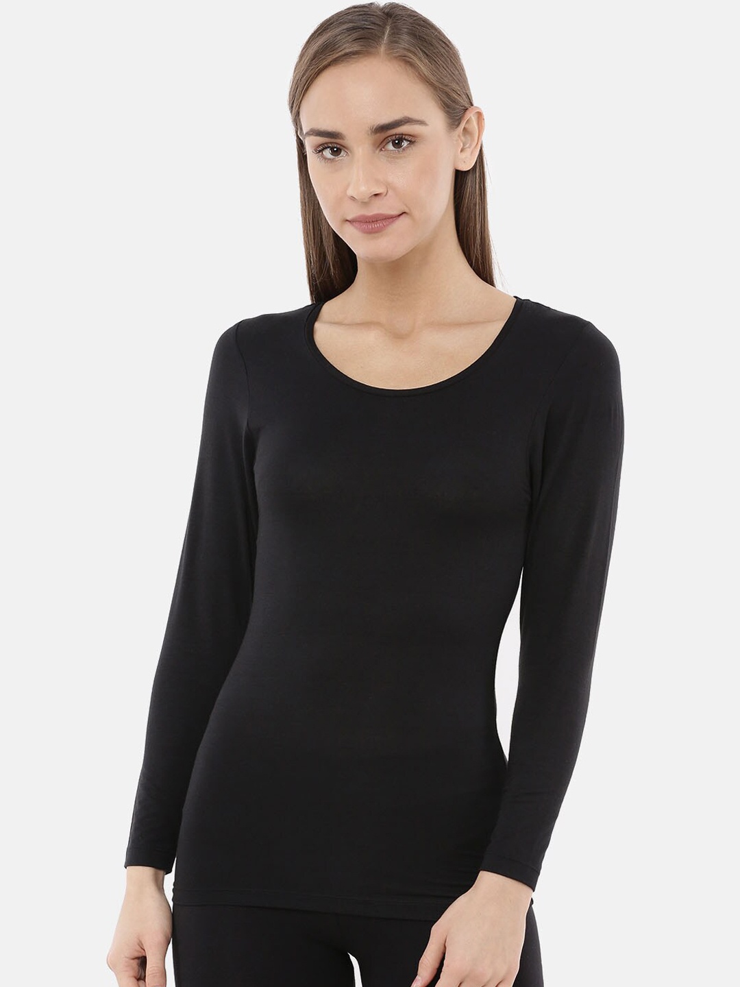 

Macrowoman W-Series Full Sleeves Round Neck Thermal Top, Black