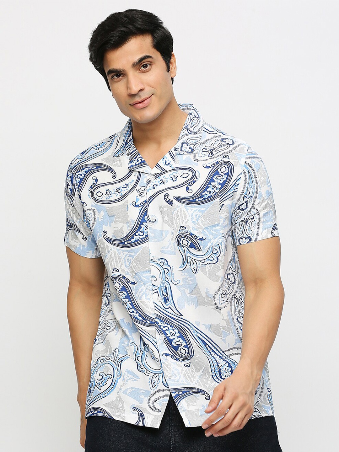 

MOD ECRU Ethnic Motifs Printed Smart Fit Casual Shirt, White