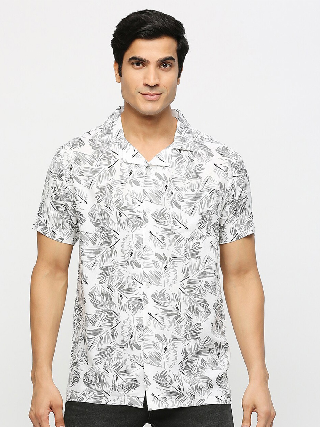 

MOD ECRU Smart Floral Printed Casual Shirt, White
