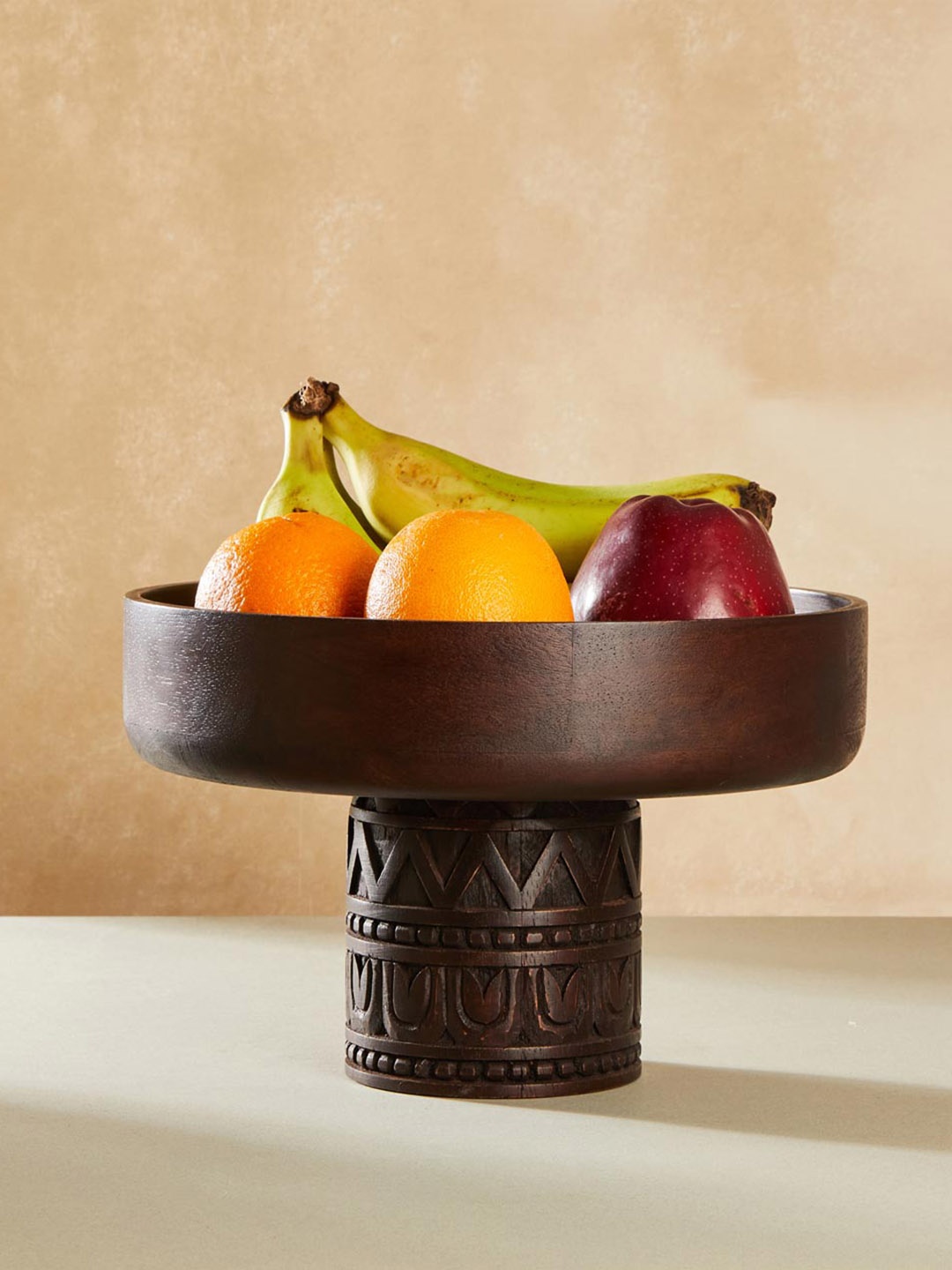 

Fabindia Brown Textured Wooden Serving Bowl - 2.5 L