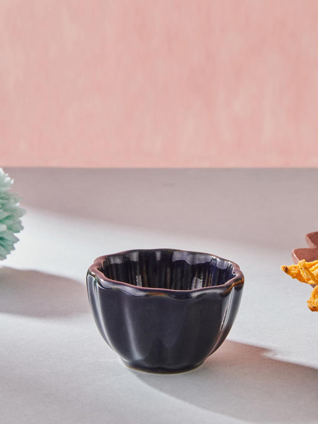 

Fabindia Blue Ceramic Textured Chutney Bowl 40ml
