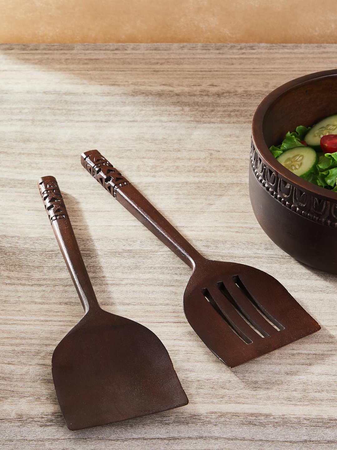 

Fabindia Samod 2 Pieces Brown Wood Salad Server