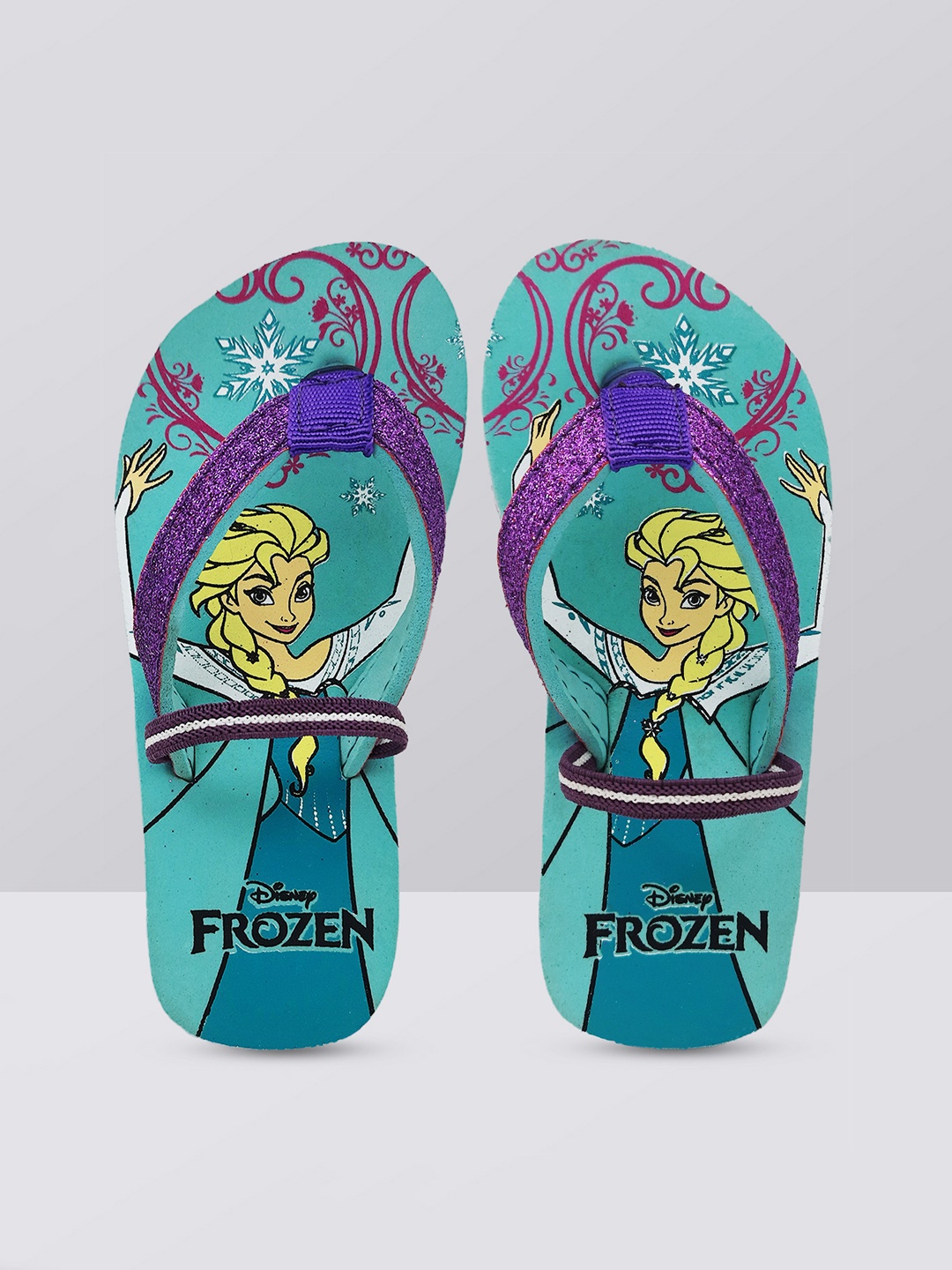 

Kids Ville Girls Frozen Screen Printed Thong Flip-Flops, Green