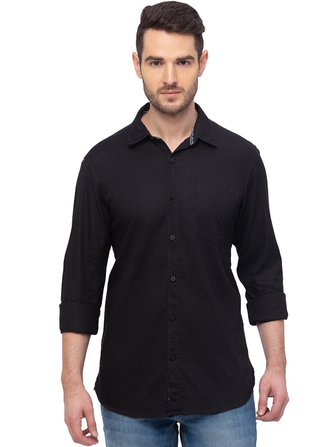 

SNX Classic Tailored Fit Pure Cotton Shirt, Black