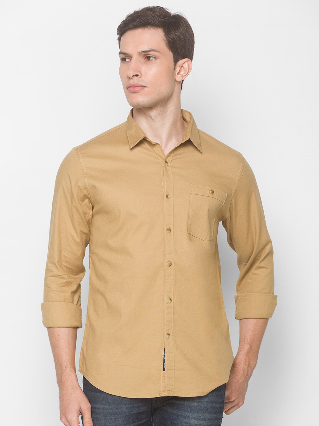 

SNX Classic Tailored Fit Pure Cotton Shirt, Beige