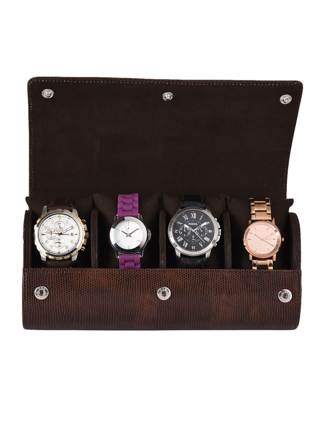 

essart Four Slot Watch Organiser, Brown