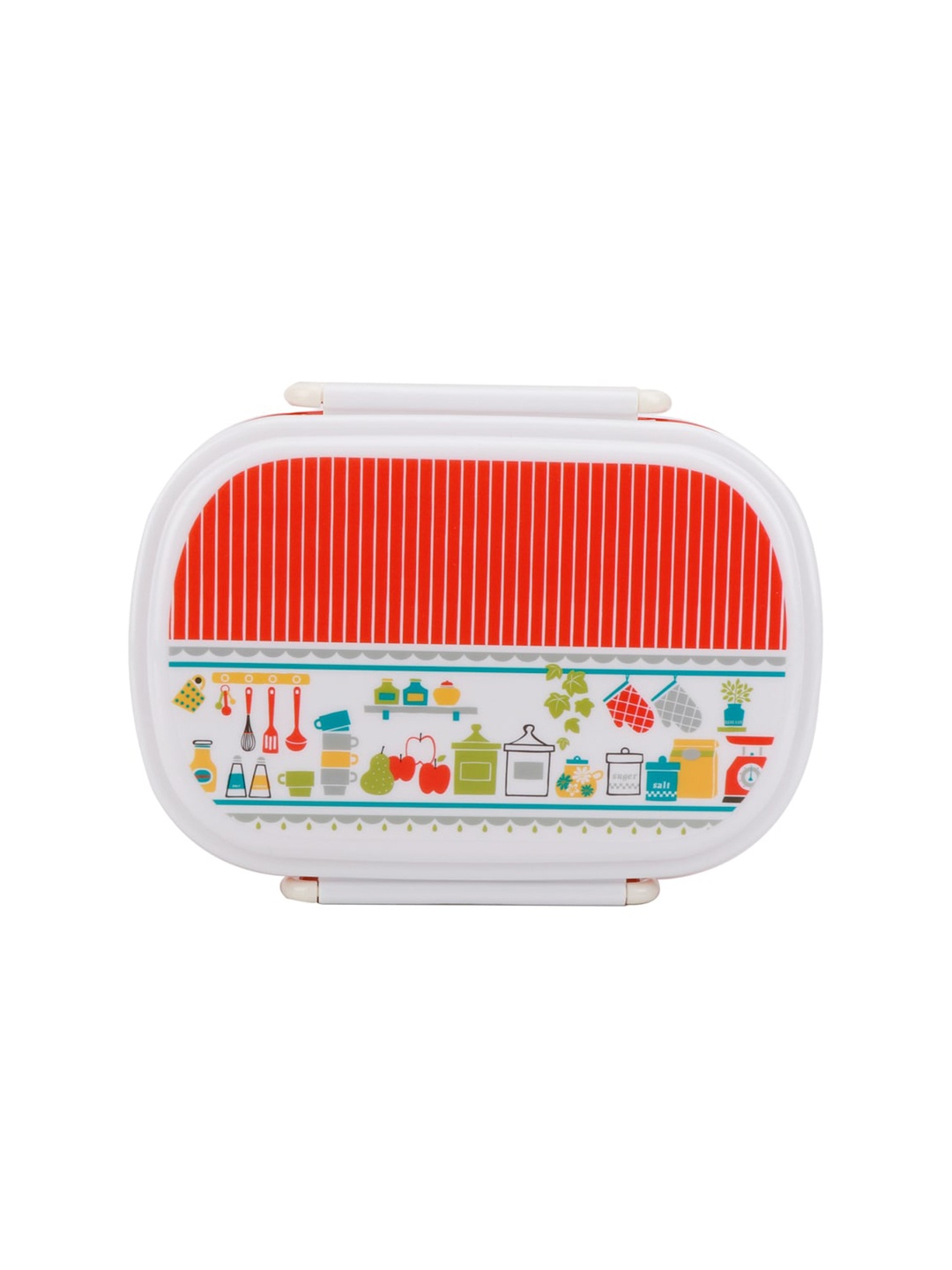 

HOOM Red & White Printed Leak Proof Lunch Box
