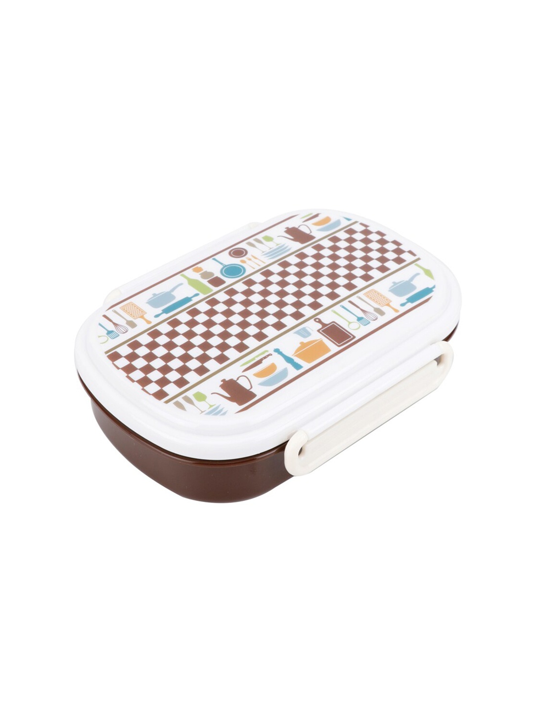 

HOOM Brown & White Printed Leak Proof Lunch Box