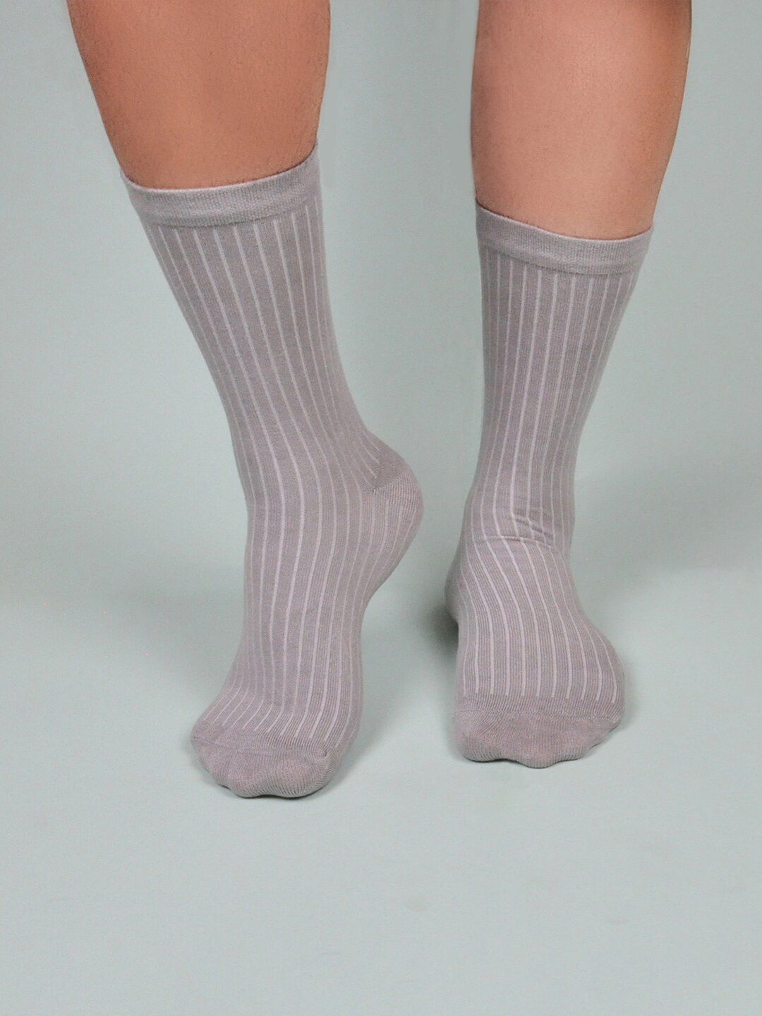 

TalkingSox Pack Of 6 Striped Calf Length Socks, Grey