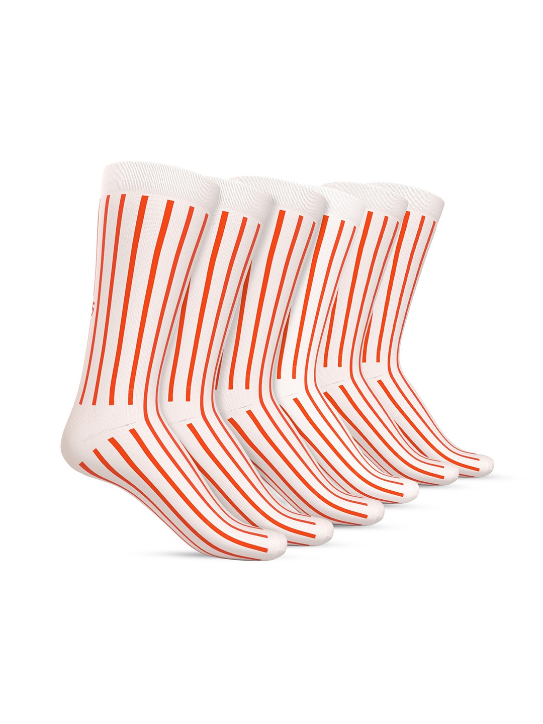 

TalkingSox Pack Of 6 Striped Calf Length Socks, Orange