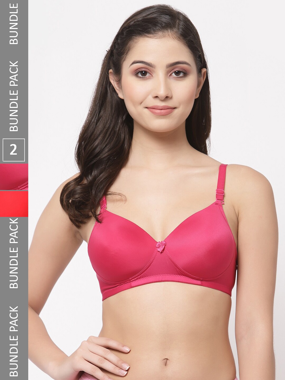 

College Girl Red & Pink Bra Full Coverage Lightly Padded