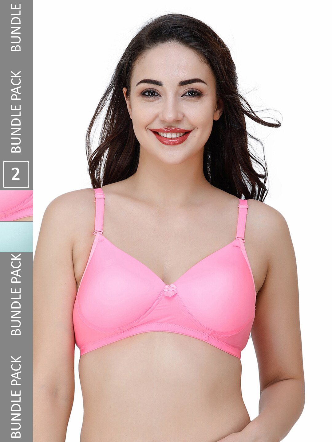 

College Girl Pack Of 2 Full Coverage Lightly Padded All Day Comfort T-shirt Bra, Sea green