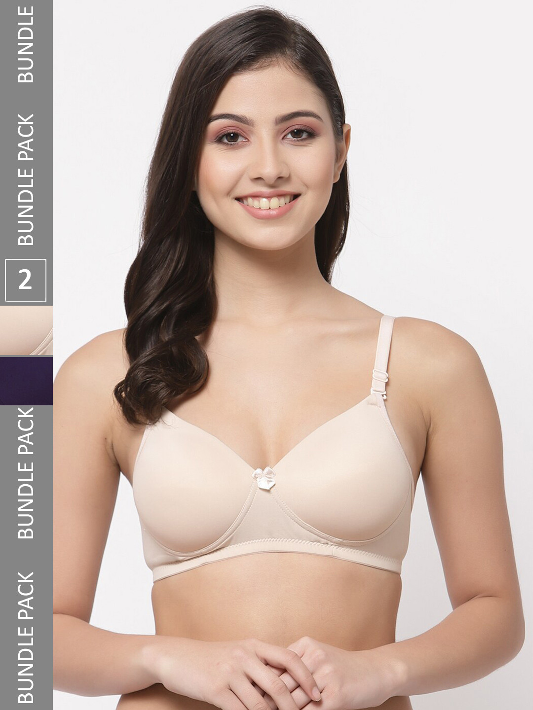 

College Girl Pack Of 2 Full Coverage Lightly Padded T-shirt Bra with All Day Comfort, Beige
