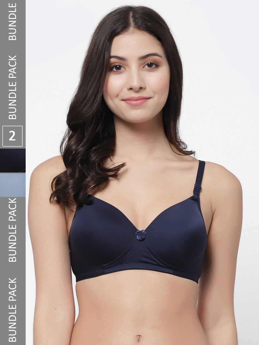 

College Girl Pack Of 2 Full Coverage Lightly Padded T-Shirt Bra With All Day Comfort, Blue