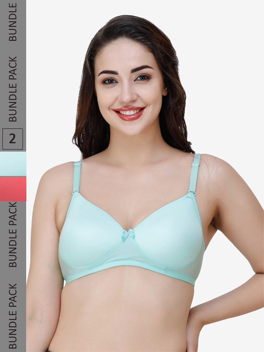 

College Girl Pack Of 2 Full Coverage Lightly Padded All Day Comfort T-shirt Bra, Green