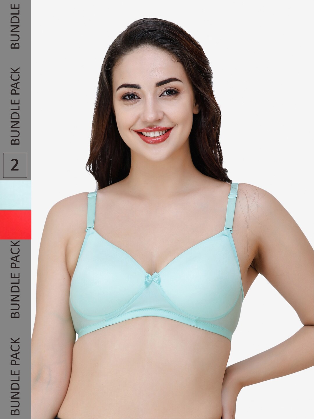 

College Girl Pack Of 2 Full Coverage Lightly Padded T-shirt Bra with All Day Comfort, Sea green