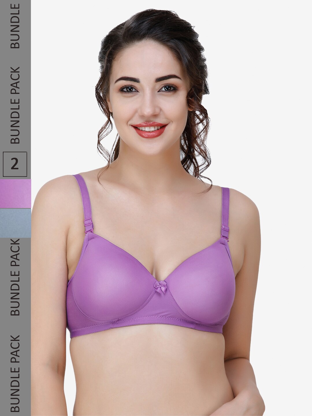 

College Girl Pack Of 2 Full Coverage Lightly Padded T-shirt Bra with All Day Comfort, Purple