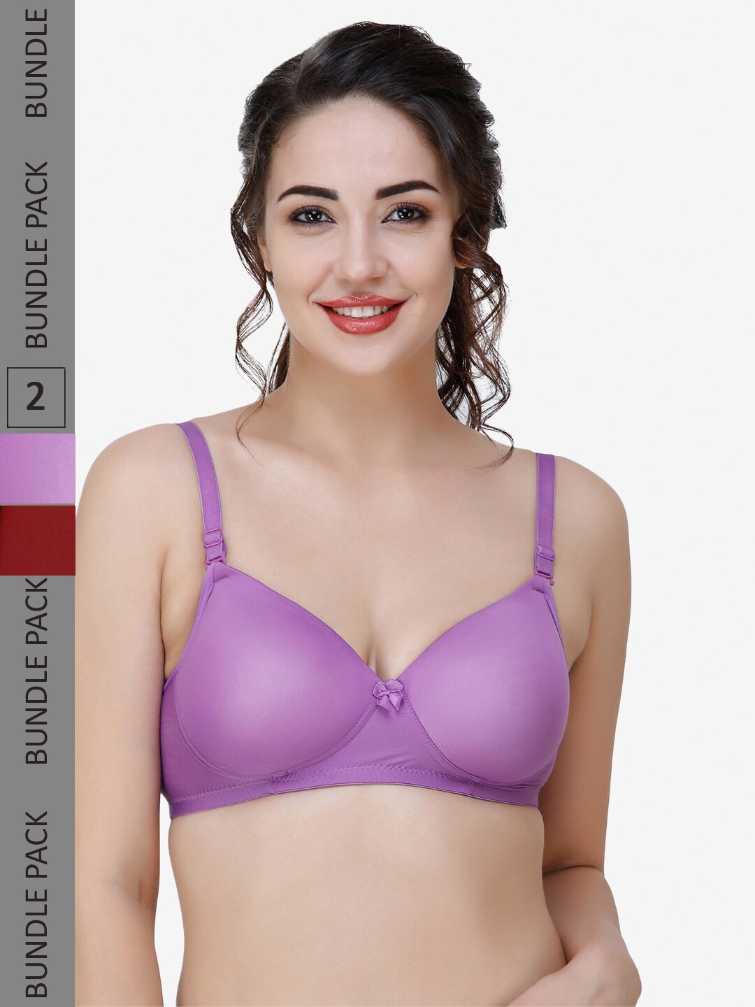 

College Girl Pack Of 2 Full Coverage Lightly Padded T-shirt Bra with All Day Comfort, Purple