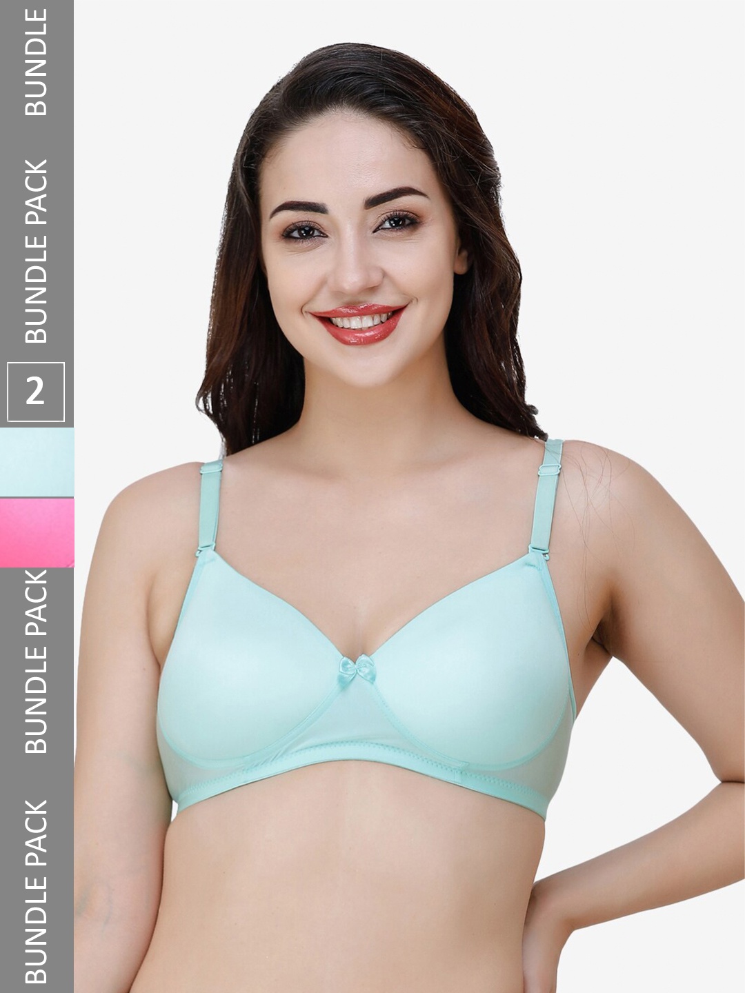 

College Girl Pack Of 2 Full Coverage Lightly Padded T-shirt Bra with All Day Comfort, Sea green