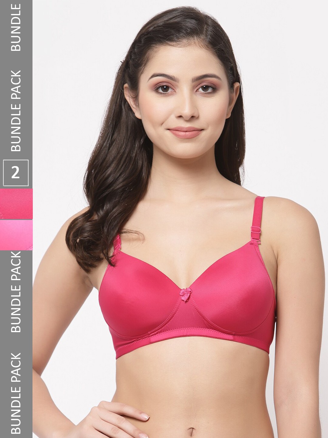 

College Girl Pack Of 2 Full Coverage Lightly Padded T-shirt Bra with All Day Comfort, Pink