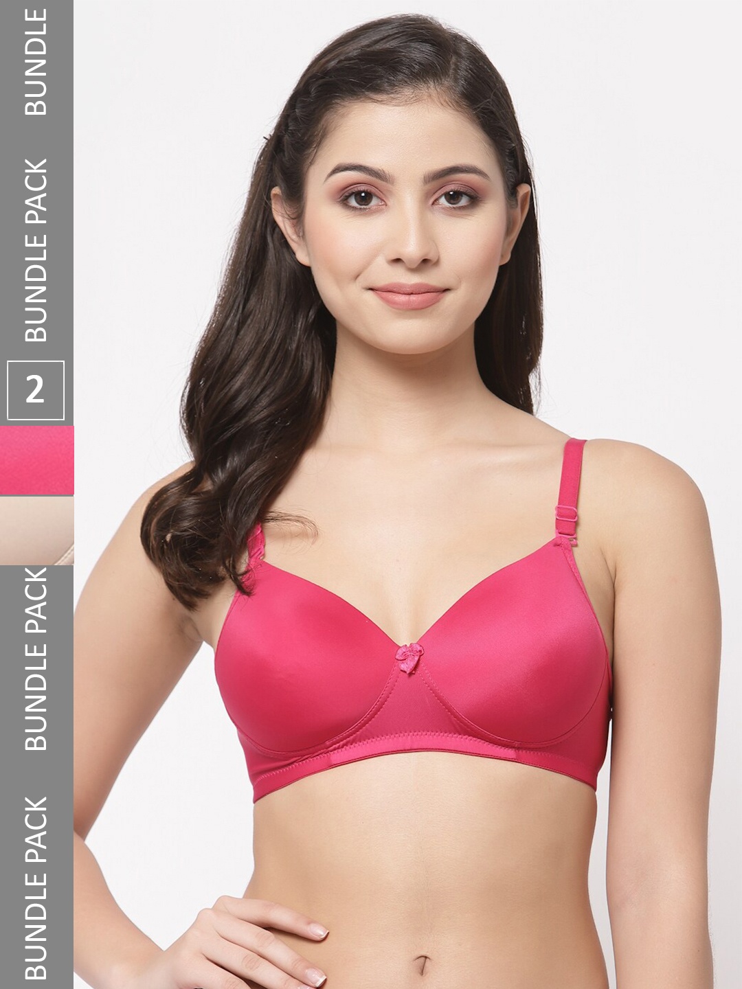 

College Girl Pack Of 2 Full Coverage Lightly Padded T-shirt Bra with All Day Comfort, Pink