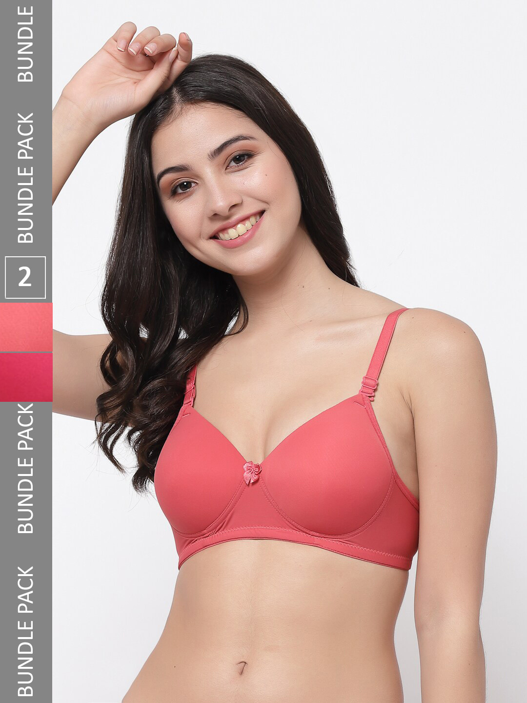 

College Girl Pack Of 2 Full Coverage Lightly Padded T-shirt Bra with All Day Comfort, Peach